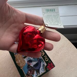 Shiny Brite Red Heart Glass Ornament